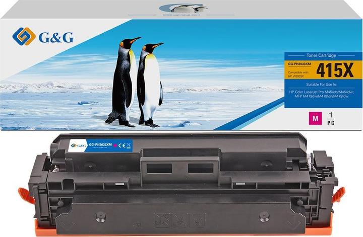 Produktbild G&G kompatibel Toner mit HP W2033X, NT-PH2033XFM, HP 415X, magenta, 6000S, high capacity (M)