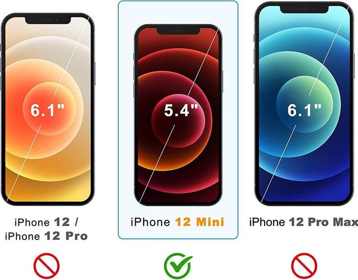 Produktbild Apfelkiste iPhone 12 Mini Panzer Glas (2er Set) + Rahmen, Case Friendly, 0.3mm (2 Stück, Apple iPhone 12 mini)