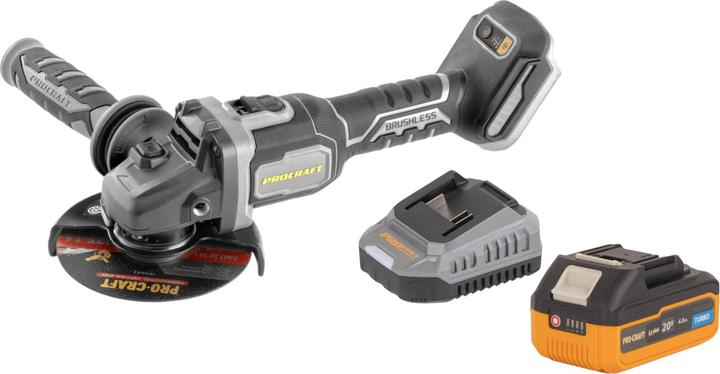 Produktbild Procraft Industrial AG125Bbb Akku Winkelschleifer 20 V 125 mm Brushless + 1x Akku 4,0 Ah + Ladegerät (125 mm)
