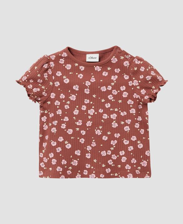 Produktbild S.Oliver T-Shirt Elastisches T-Shirt aus Rippware mit Puffärmeln (74)