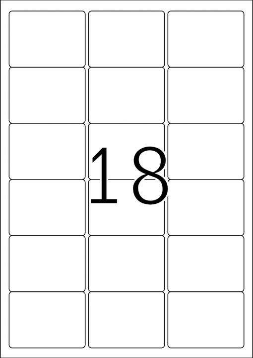 Actual product image TopStick TOP STICK universal labels, 63.5 x 46.6 mm, whiteá