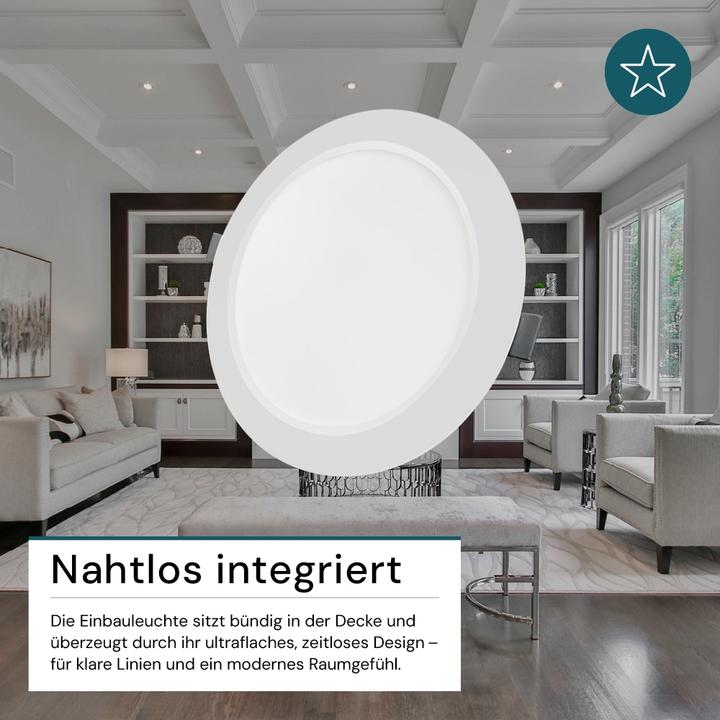 Actual product image Luxula LED-Einbauleuchte, 24W, EEK: F, 2400lm, CCT, IP44, weiss (2400 lm)