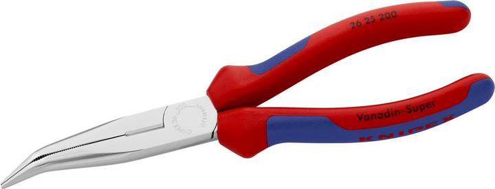 Productafbeelding Knipex Platte rondneus tang met snijkant (Ooievaarsneus tang) 26 25 200 (200 mm)