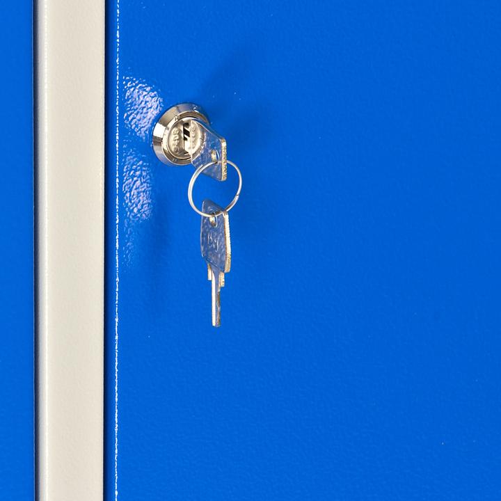 Actual product image ADB Spind Garderobenschrank 3-türig Lichtgrau / Blau (89 cm, 177.50 cm)