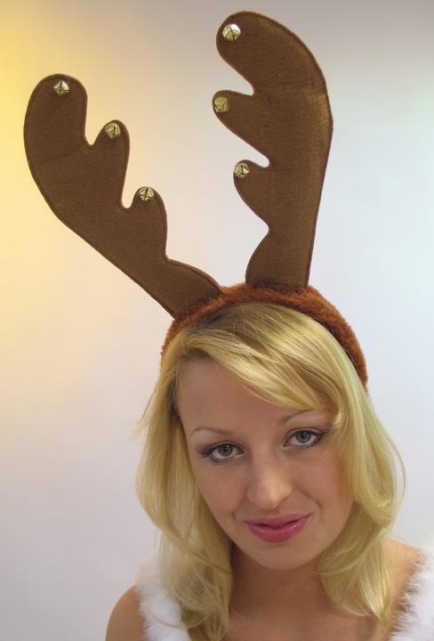 Actual product image Festartikel Müller Christmas Hat Reindeer Antlers: Hairband With Bells