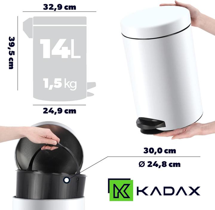 Produktbild Kadax Tretmülleimer (14 l)