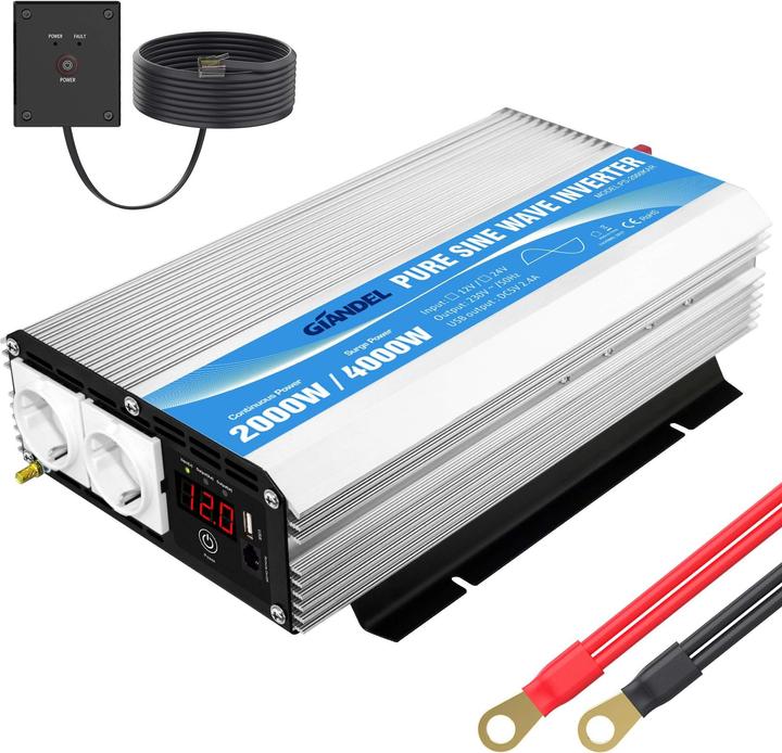 Image du produit Giandel Onduleur 12V vers 230V pur sinus 2000W