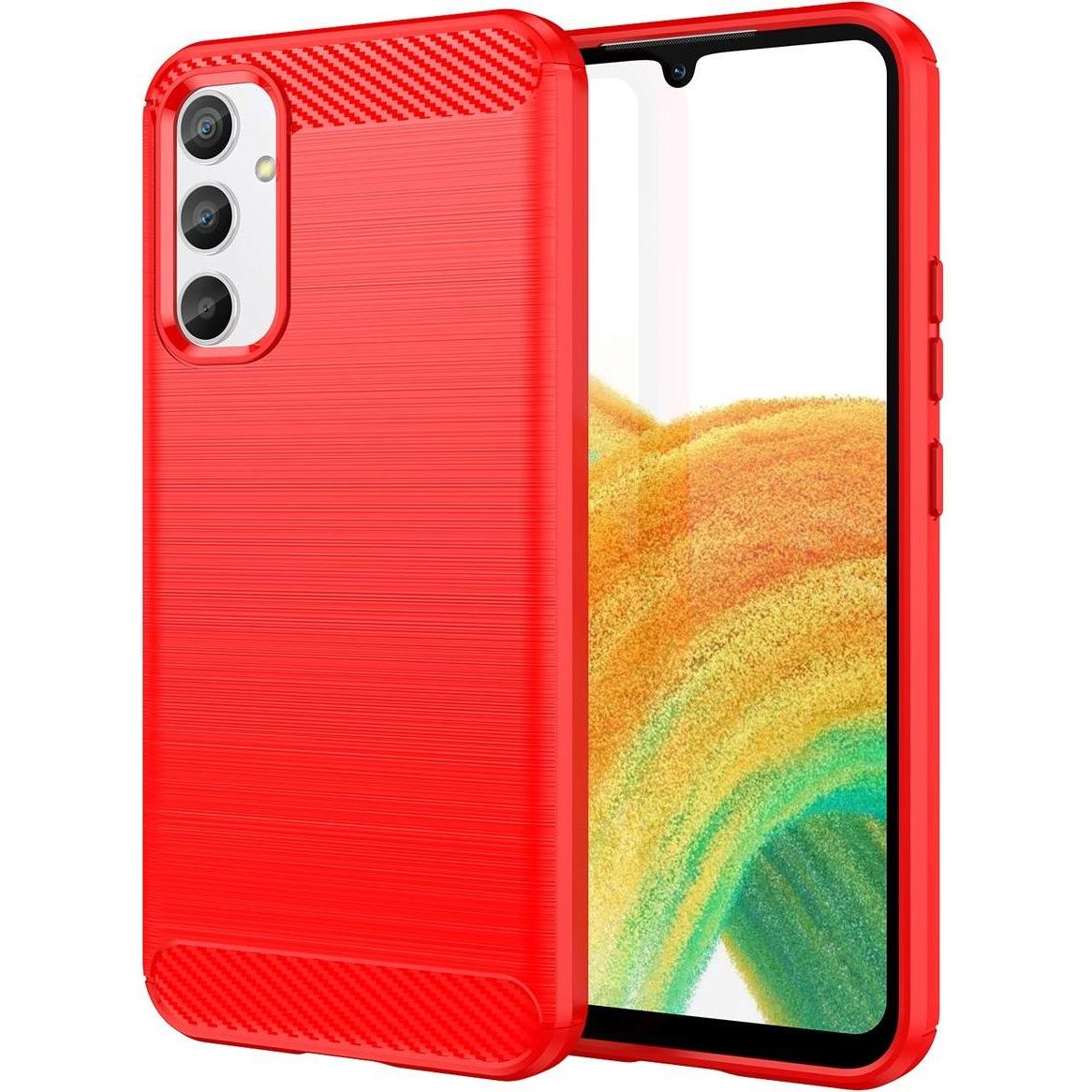 König Design Hülle Handy Schutz für Google Motorola Samsung Xiaomi Case Cover Carbon Optik (Samsung Galaxy A34 5G), Smar...