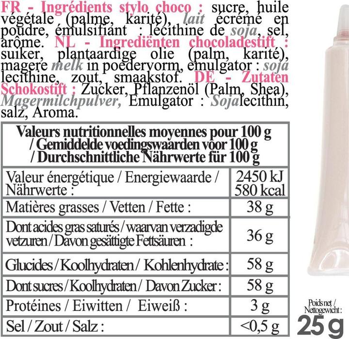 Nutritional values and ingredients ScrapCooking Schokoladenstift (1 pcs.)
