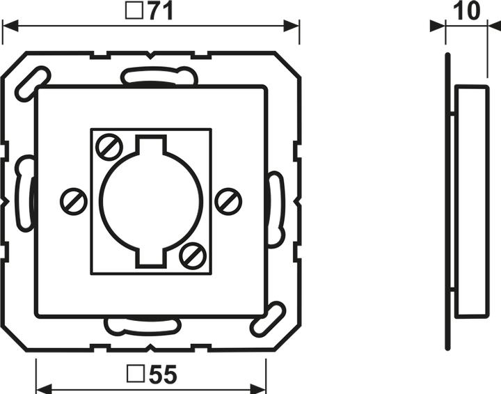 Actual product image JUNG Central plate LS 1f A anth mt Screwfitting A568-1BFANM