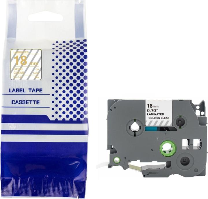 Produktbild Hermex Alternatives Etikettenband zu Brother TZe-144 Beschriftungsband (1.80 cm, Gold, Transparent)