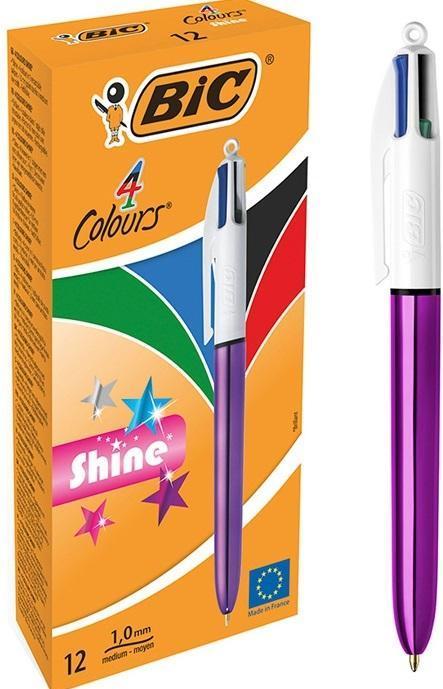Immagine prodotto Bic Penna lucida bianco argento (12 pezzi) (Lilla, 12 x)