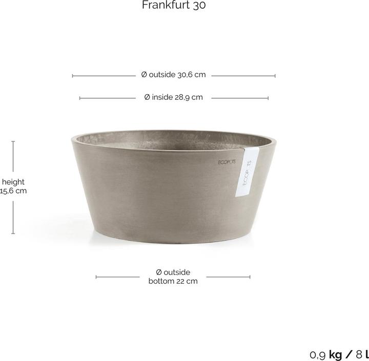 Actual product image Ecopots Frankfurt (30.60 x 15.60 cm)
