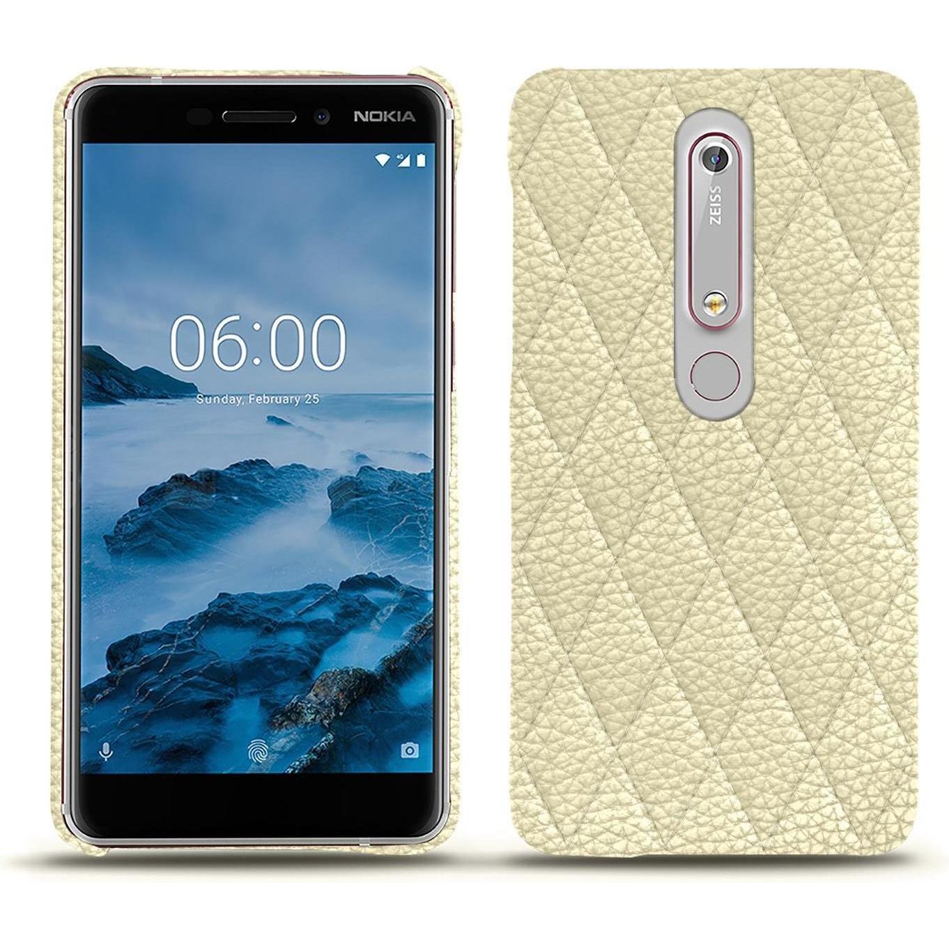 Noreve Lederschutzhülle (Nokia 6 (2018)), Smartphone Hülle, Beige