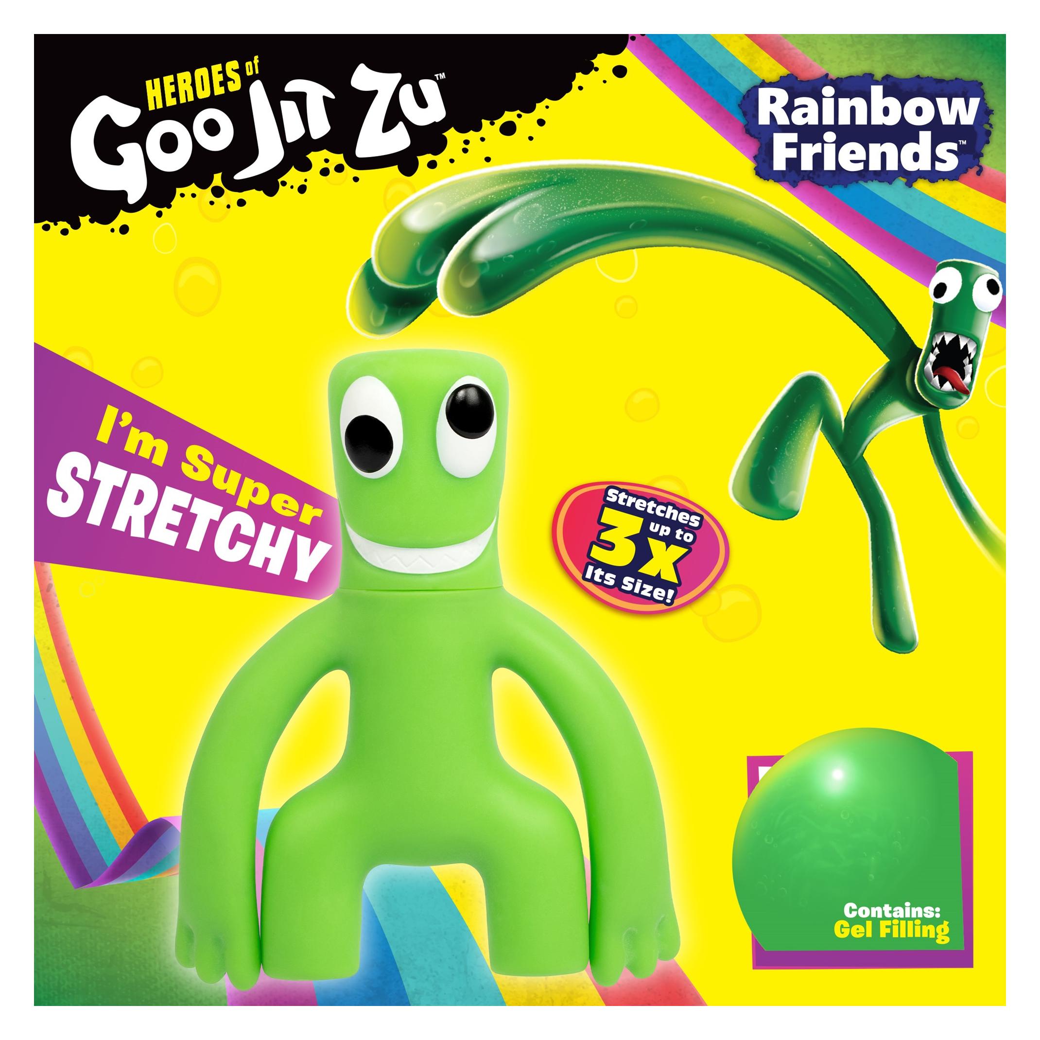Heroes of Goo Jit Zu Rainbow Friends, Verde | La experiencia de historia de terror multijugador apta para niños | Figura de juguete súper elástica llena de goo | Se estira