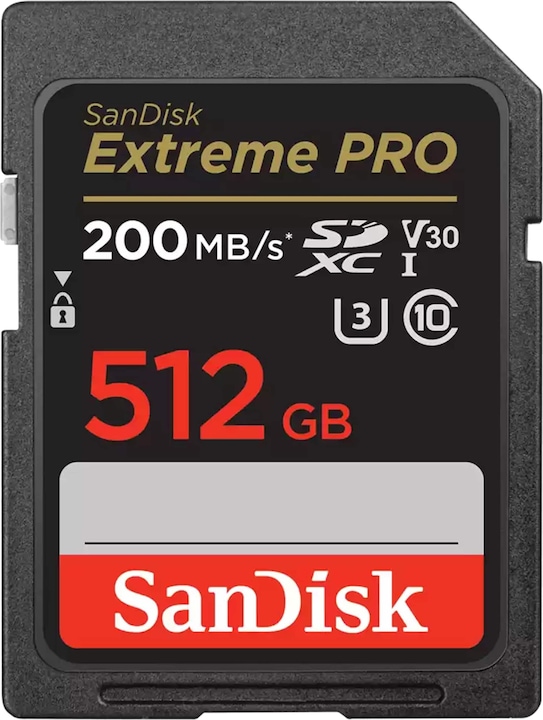 SanDisk Extreme PRO UHS-I V30 (512 GB, SDXC, U3, UHS-I)