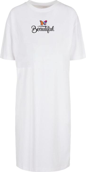 Merchcode Ladies Frida Kahlo - Beautiful butterfly Organic Oversized Slit Tee Dress - 119487 (XS)