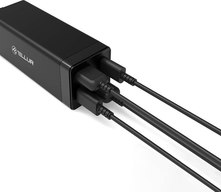 Actual product image Tellur AC charger PDHC2 65W (2xPD2xQC3.0) EU, UK, US black (65 W, 4 ports)