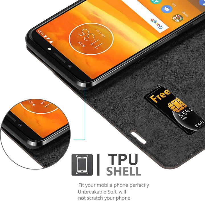 Actual product image Cadorabo Book Invisible Magnet Cover (Motorola Moto E5 Plus)
