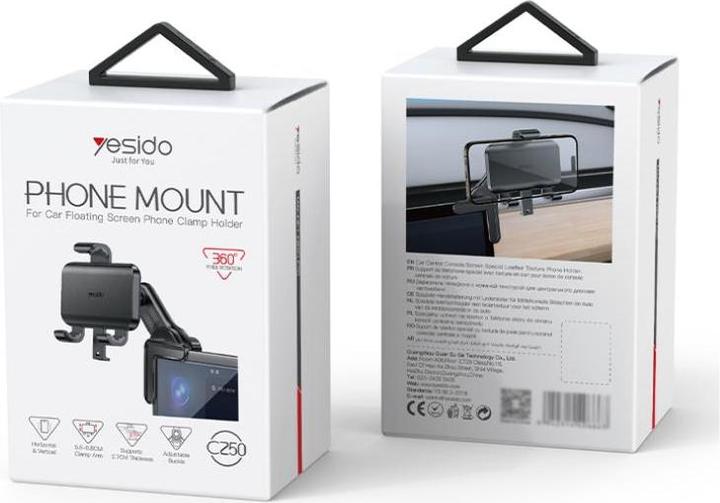 Image du produit Yesido Support de voiture C250, 4.7inch - 6.8inch, Noir