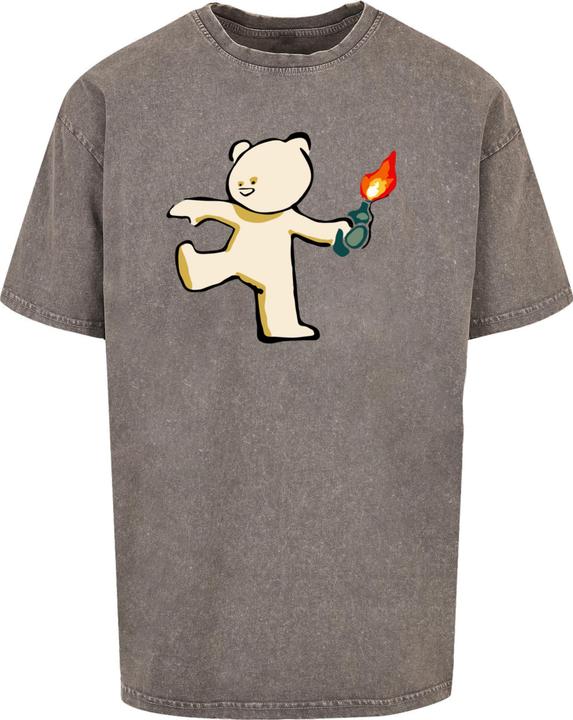 Produktbild Merchcode Brandalised - Molotov Teddy Acid Washed Oversize Tee - 189291 (M)