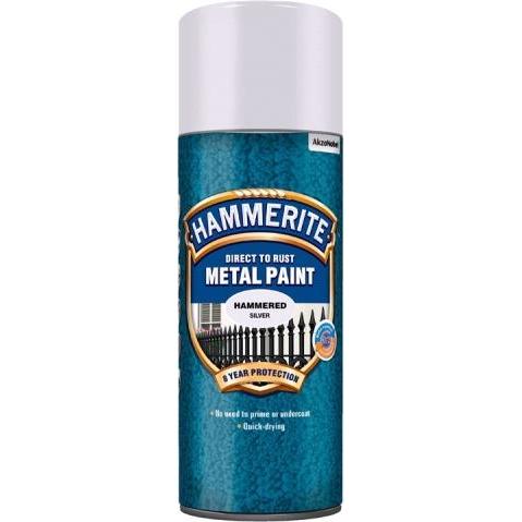 Hammerite, Künstlerfarbe + Bastelfarbe, Spray Paint Ham.Smooth Hõbe 400ml (400 ml)