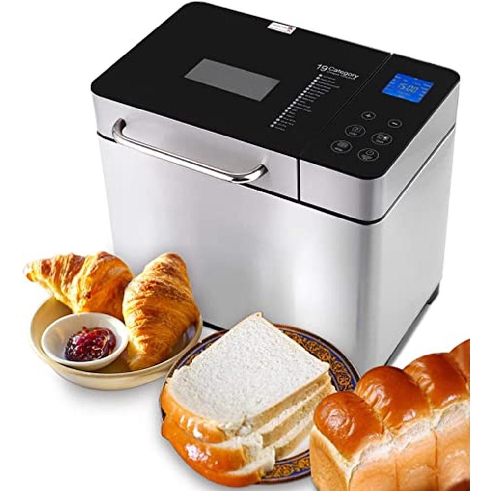 Coocheer Automatische Brotbäckerei mit 19 Programmen, Timer und Zutatenbox (Grille-pains)