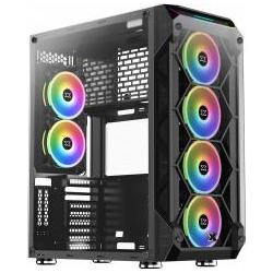 Xigmatek Boitier Grand-Tour E-ATX compatibile Overtake RGB con pannelli in vetro (Noir) (E-ATX), Case PC, Nero
