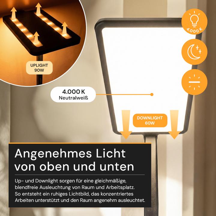 Produktbild Enovalite LED Büro-Stehleuchte Up&Down mit Sensor