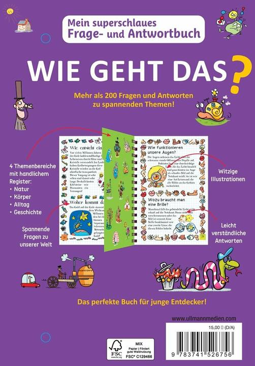 Produktbild Wie geht das? - Mein superschlaues Frage- und Antwortbuch (Deutsch, Laurent Kling, Mauro Mazzari, Patrick Chenot, Sophie de Mullenheim, Thérèse Bonté, 2023)