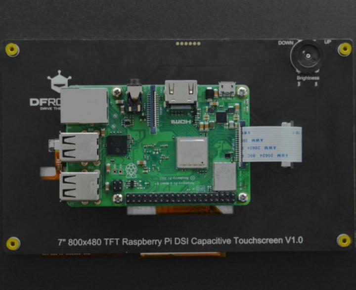 Actual product image DFRobot 7inch Capacitive Touch Display for Raspberry Pi, DSI Interface, 800×480