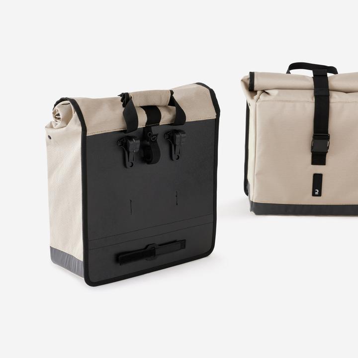 Immagine prodotto Decathlon Borsa bici doppia 500 2 × 20 litri beige (40 l, Borsa portapacchi)