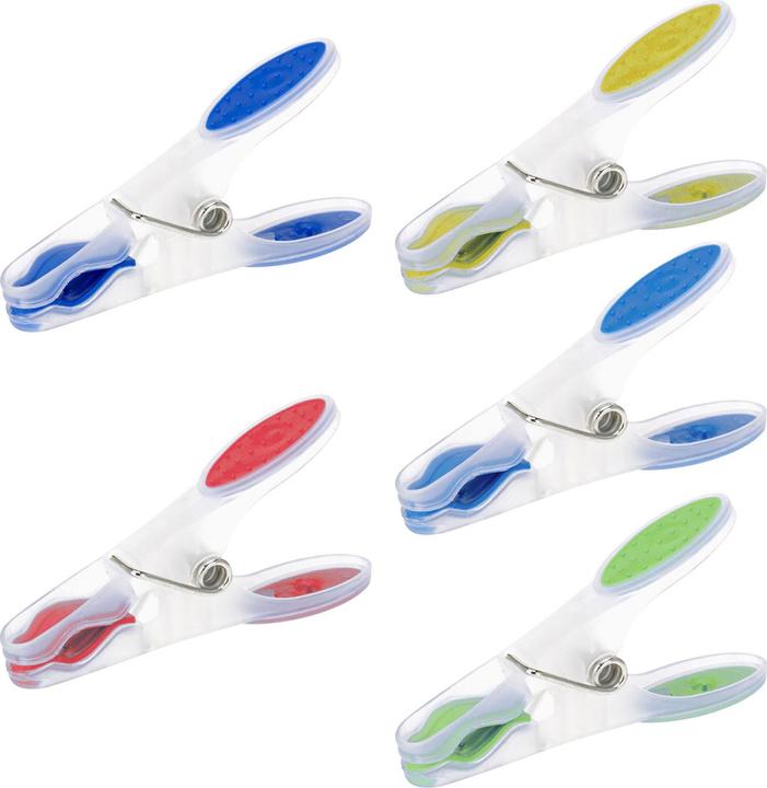 Actual product image Ultra Clean Tacking clips with soft grip, 80 pieces, in 5 colours