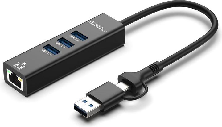 MicroConnect USB Hub (USB-C, USB-A, 4 Ports)