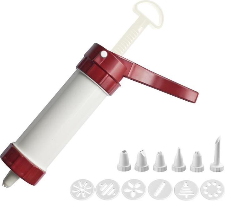 Westmark Biscuit press and decoration syringe "Luxury" with moulds+sockets+Ad. (Biscuit press)