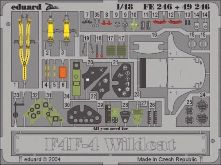 Actual product image Eduard F4F-4 Wildcat for Tamiya kit