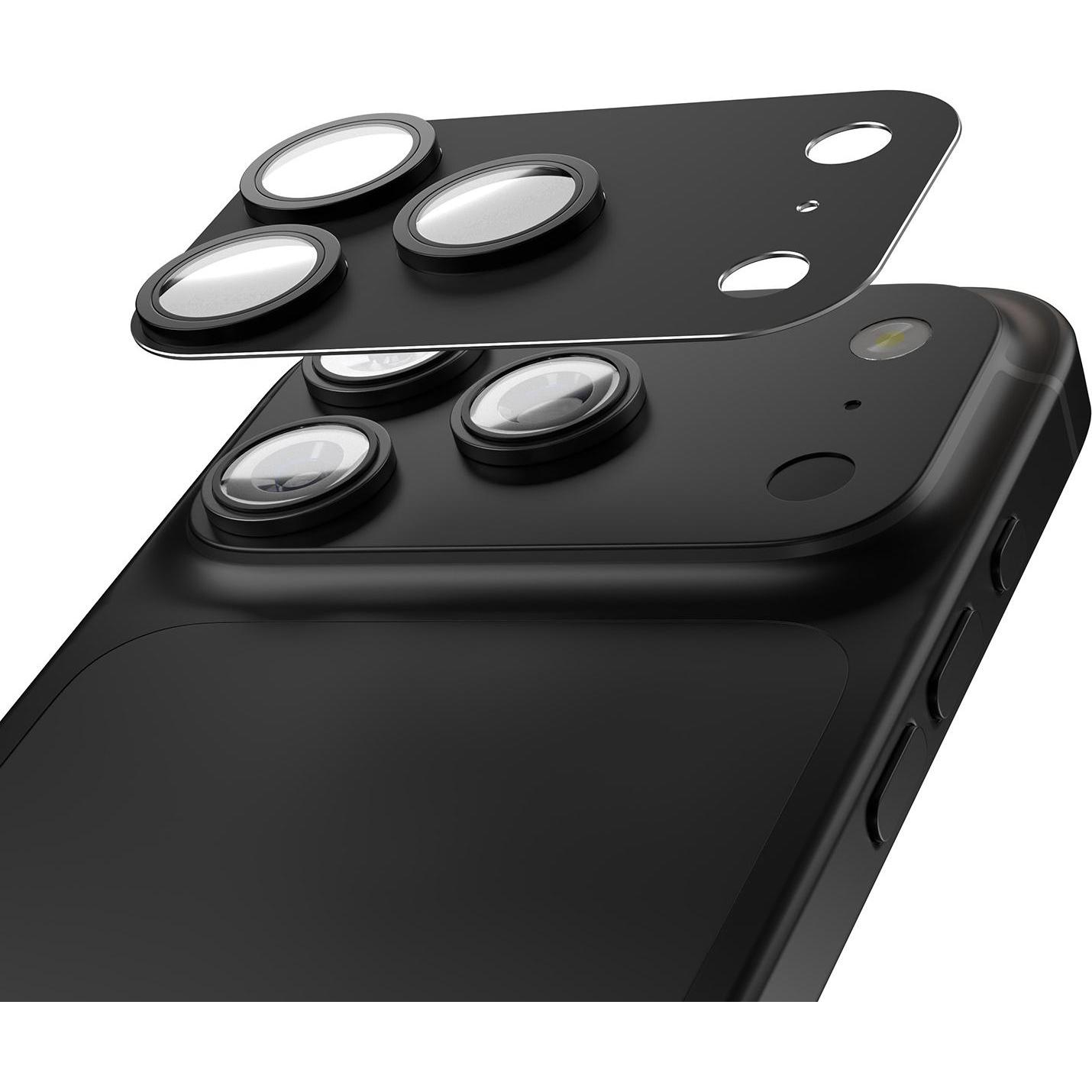 Etteri full camera lens guard for iPhone 17 Pro Max black (Apple iPhone 17 Pro Max), Pellicola protettiva smartphone, Nero
