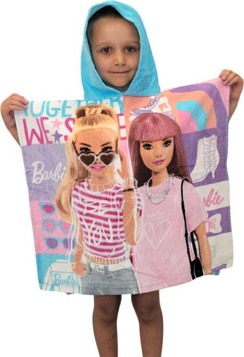 Actual product image Kids Euroswan Barbie - Badeponcho - rosa/türkis - ca. 60 x 120 cm