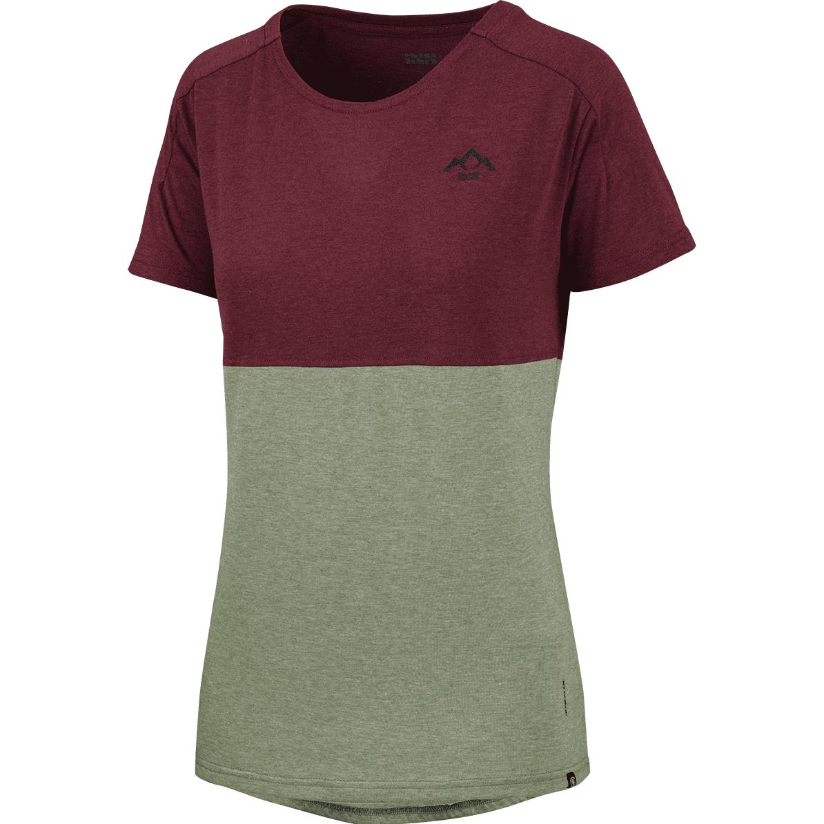 iXS, Damen, Velotrikot, Damen Flow Tech Tee (mountain) (38), Rot, Grün, 38
