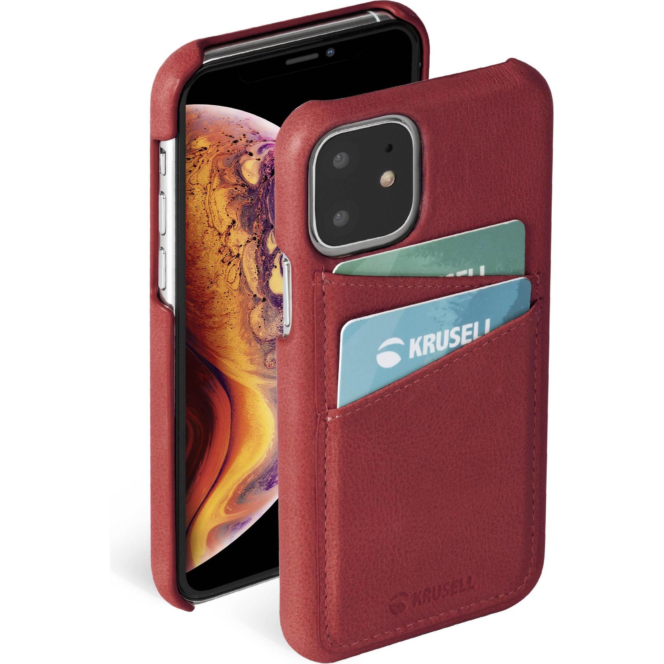 Krusell Sunne CardCover Apple iPhone 11 vintage red (61791) (Apple iPhone 11), Smartphone Hülle, Rot
