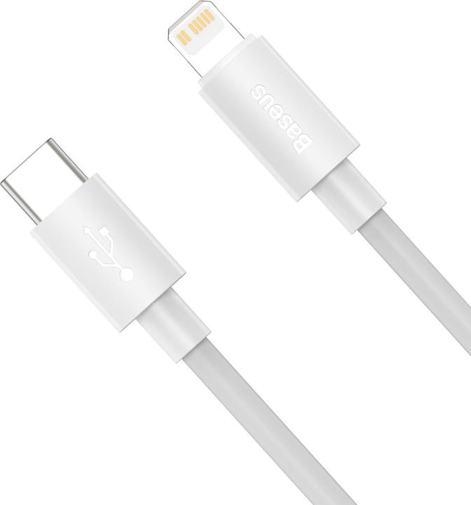Actual product image Baseus Simple Wisdom Data Cable Kit USB-C to Lightning PD 20W (2PCS/Set) 1.5m White (1.50 m, 20 W)