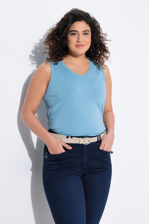 Actual product image Ulla Popken Essential V-Neck Stretch Cotton Tank (42, 44)
