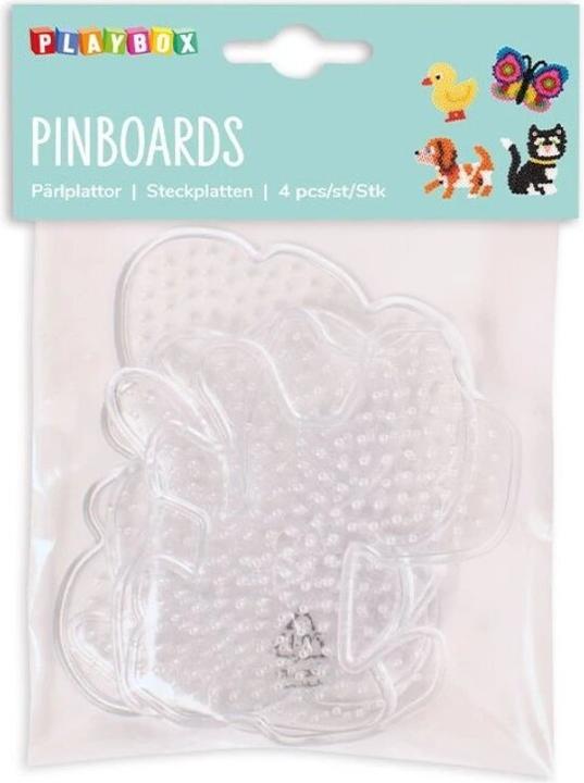 Playbox 4 Steckplatten für Bügelperlen - weiss