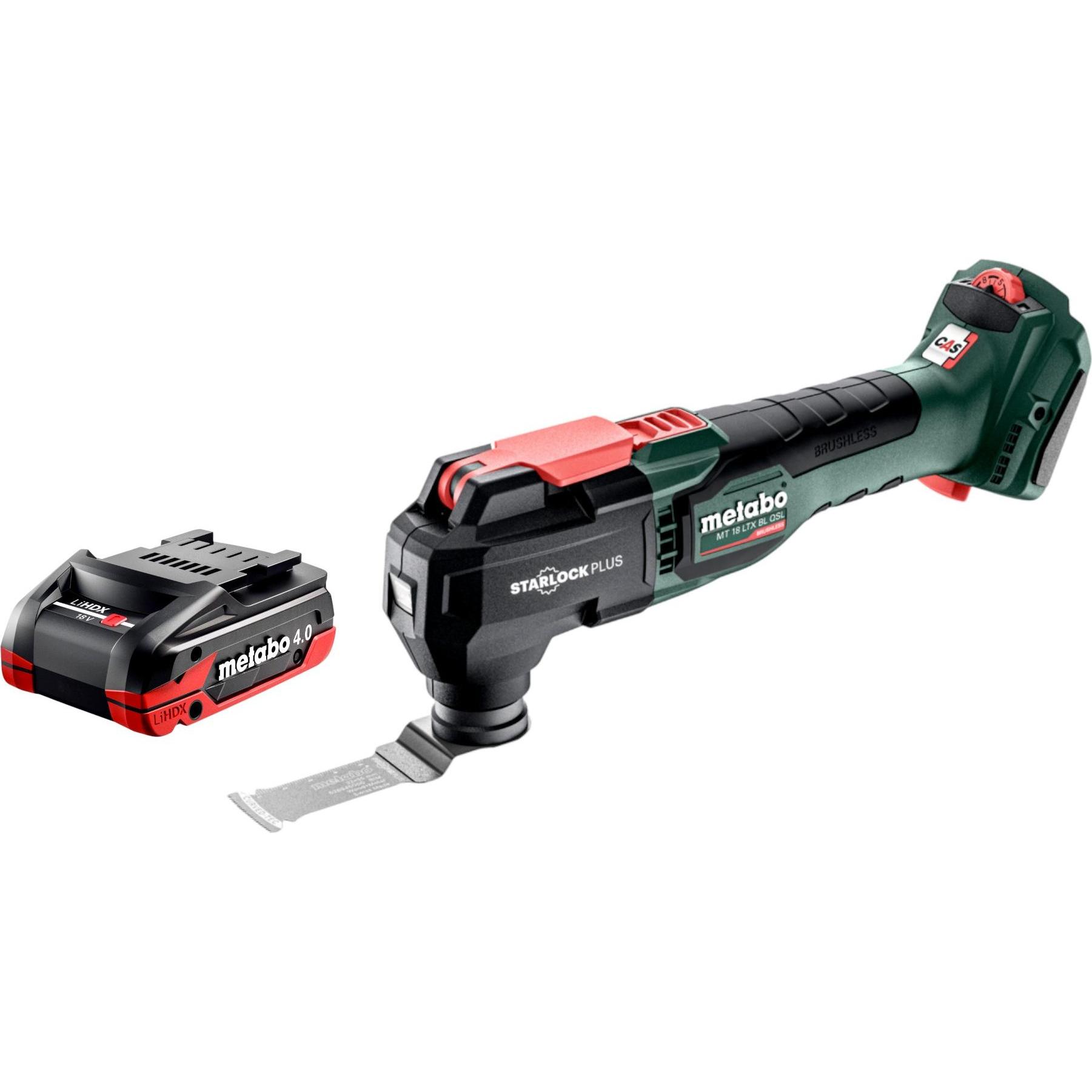 Metabo, Elettroutensile multifunzionale, MT 18 LTX BL QSL Akku Multitool 18 V Brushless Starlock Plus + 1x LiHDX Akku 4,0 Ah - ohne