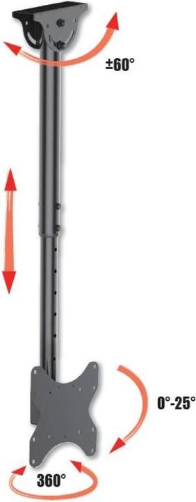 Image du produit Techly Telescopic Ceiling Support (Plafond, 50 kg, 23" - 42")