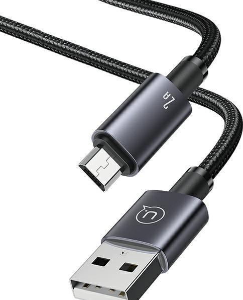 Actual product image Usams Cable USB na Micro-USB 2A 2m Fast Charging stalowy/tarnish SJ670USB01 (US-SJ670) (2 m, USB 2.0)