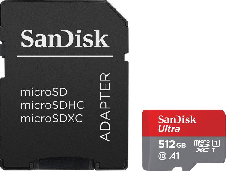 Image du produit SANDISK Ultra mit Adapter (512 Go, microSDXC, U1, UHS-I)