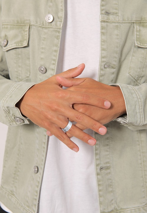 Produktbild Kuzzoi Ring Herren Bandring Organic Struktur 925 Silber (64, 925 Silber)