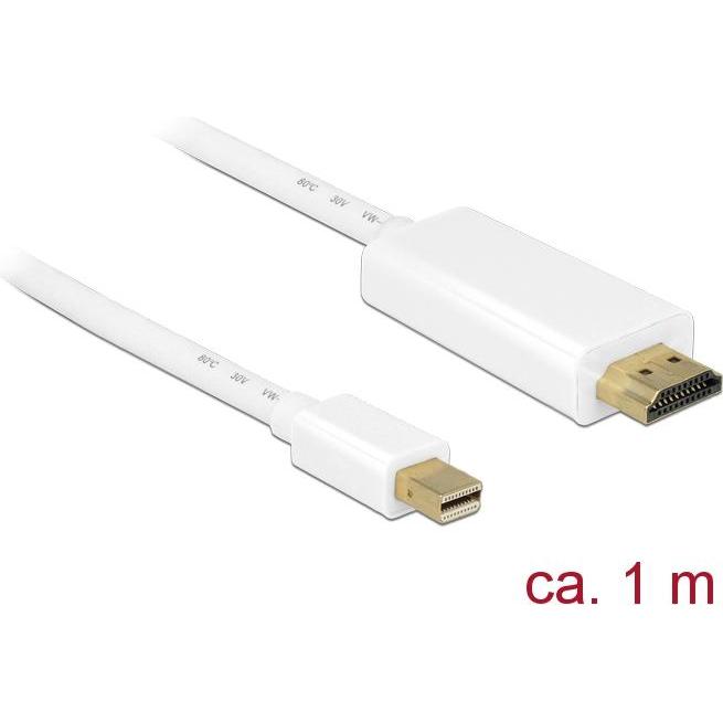 Delock Mini DisplayPort — HDMI (Typ A) (1 m, DisplayPort, HDMI), Video Kabel