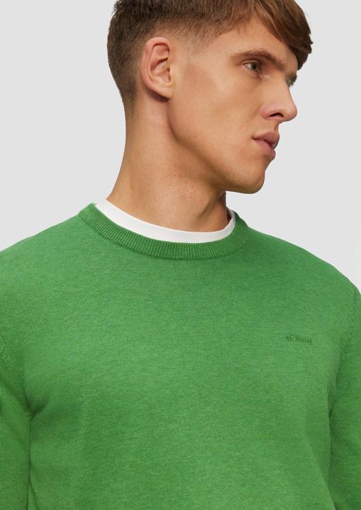 Produktbild s.Oliver Strickpullover Strickpullover mit Logo-Stickerei (L)